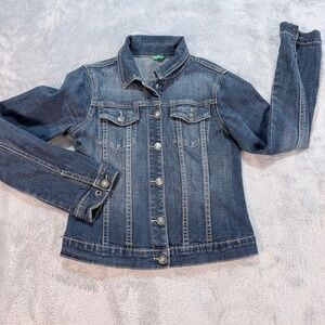 United Colors of Benetton Kids Blue Denim Trucker Jacket Size XL